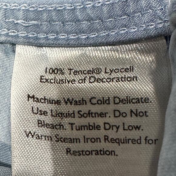 Eddie Bauer Women Top Size L Blue Tunic Coastal Cowgirl Lightweight Minimalist - Picture 7 of 7